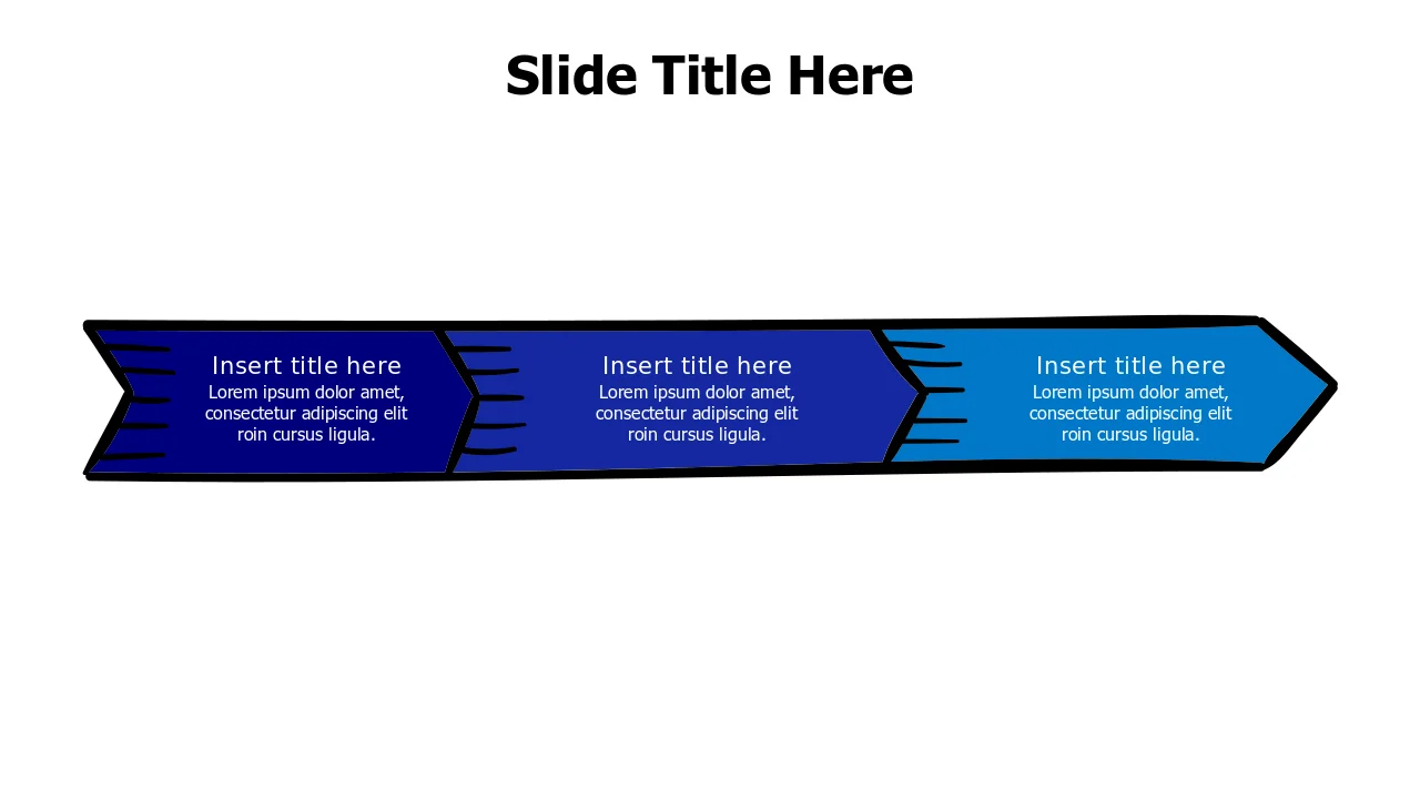 Three Stage Process Flow Arrow Chain | Arrows | PPT Design