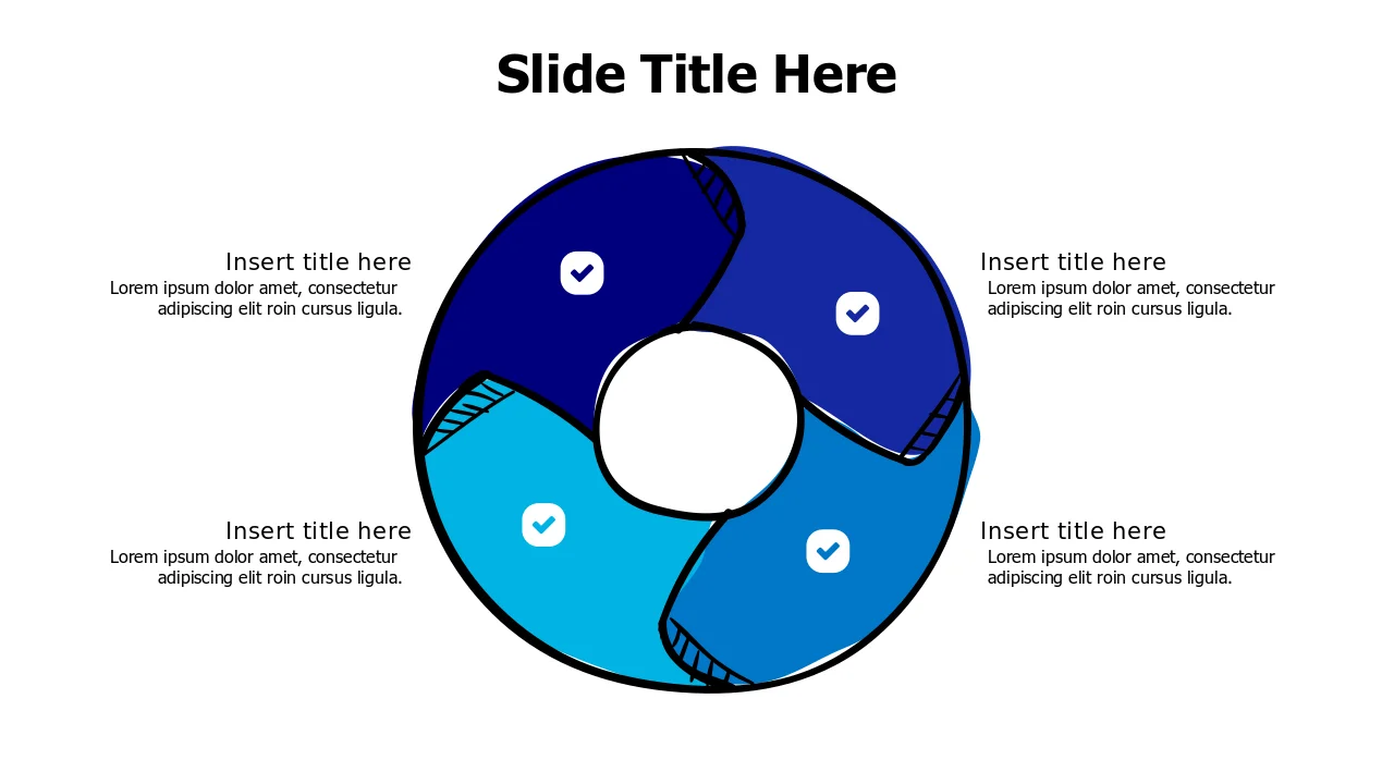 Four Stage Circular Process Doodle Template | PPT Design