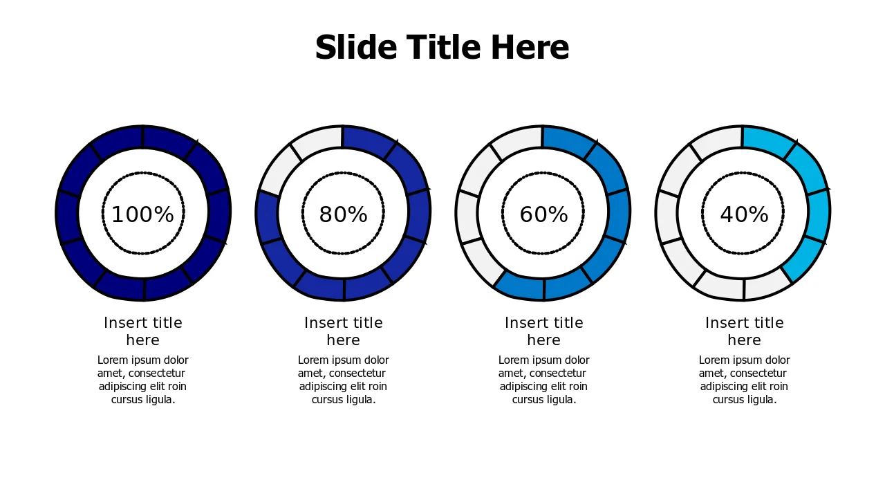 4-Point Progress Ring Chart Infographic | PPT Design