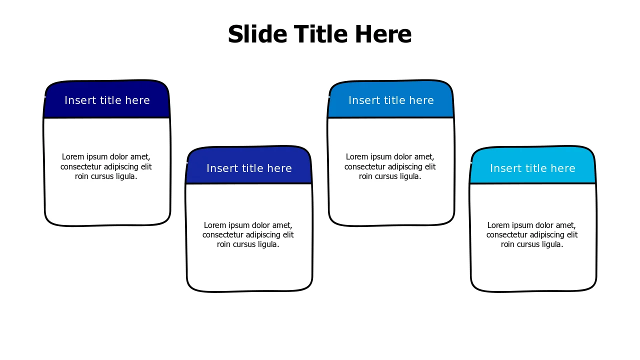 Four Section Doodle Block Layout | Multipurpose | PPT Design