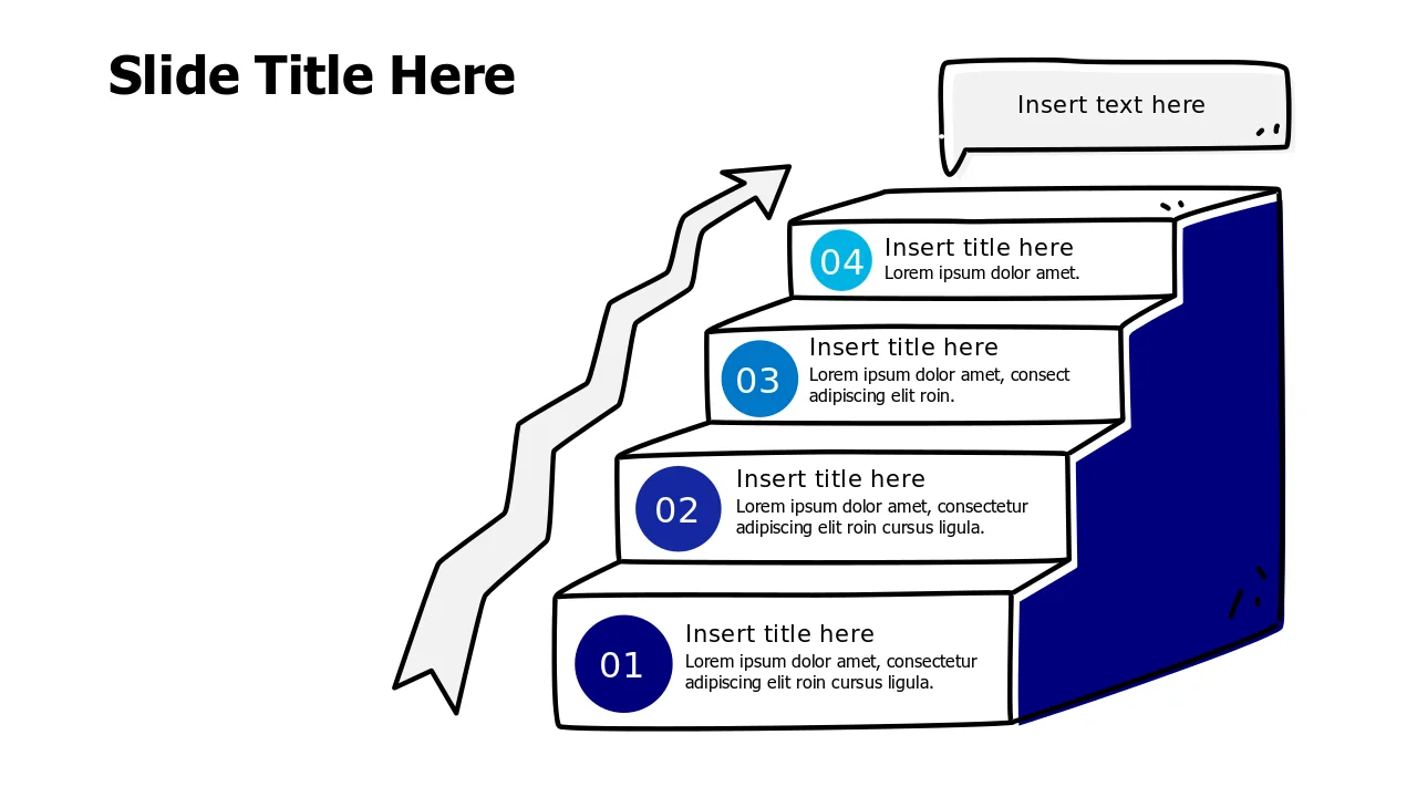 Four Stage Ladder Steps Doodle Infographic | PPT Design