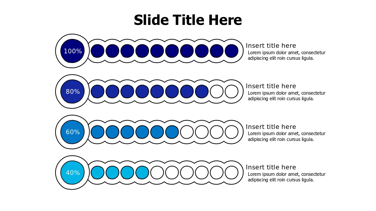 Progress Meter Editable Four Level Progress Meter Doodle Chart — Altern… | PPT Design