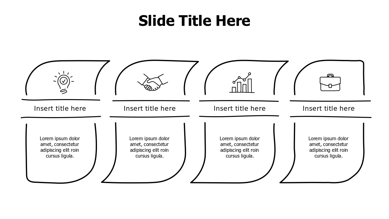 Four Step Process Flow Doodle Blocks | Agenda | PPT Design