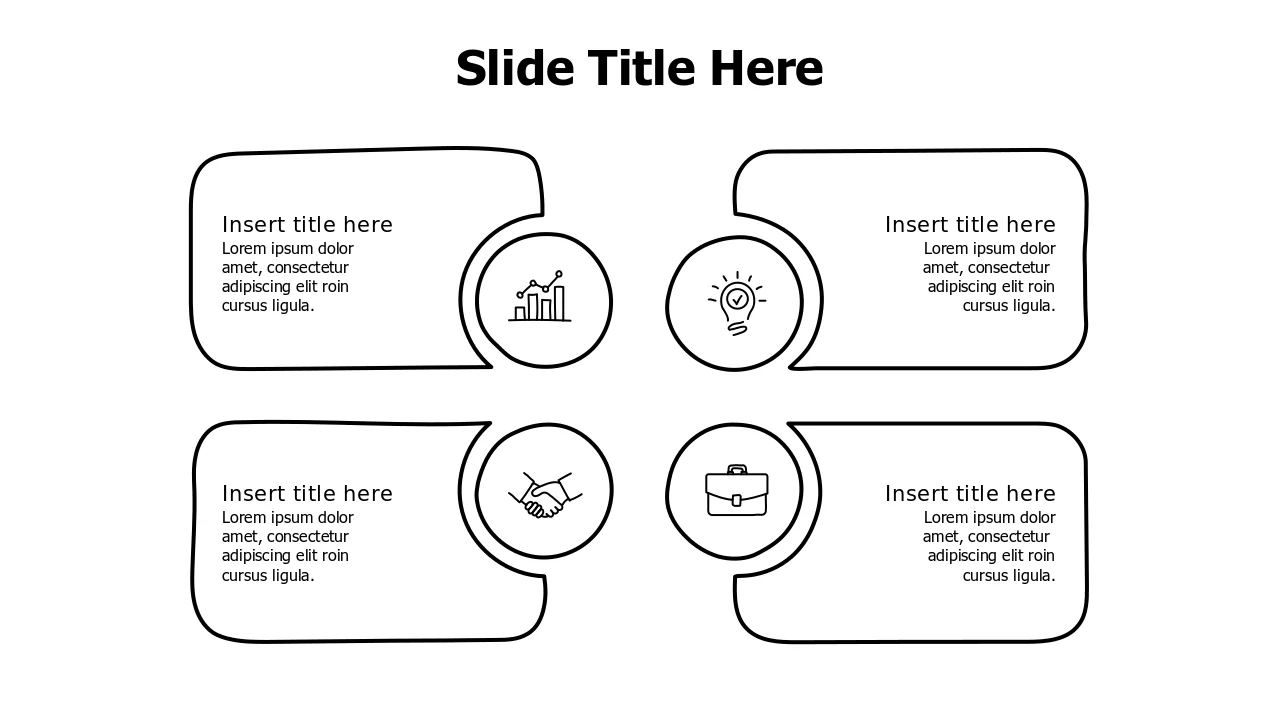 Four Section Doodle Block Layout — Alternate Lâ€¦ | PPT Design