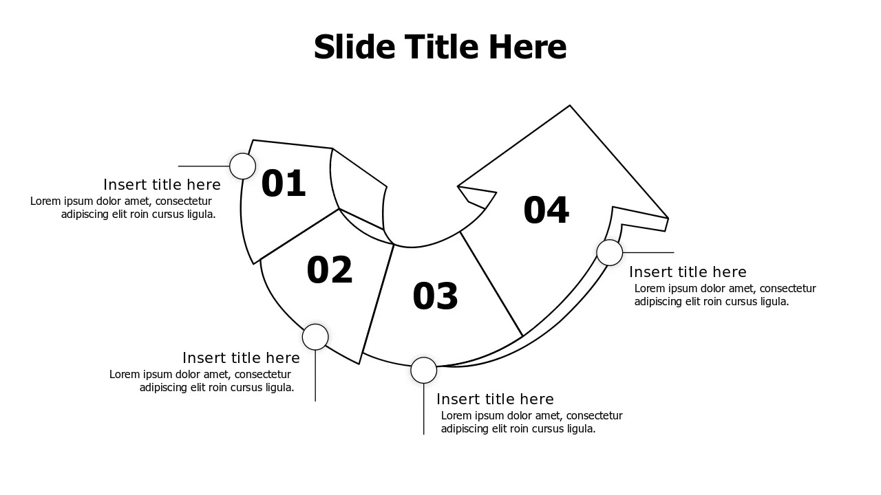 Four Step Curved Arrow Process Flow — Alternatâ€¦ | PPT Design