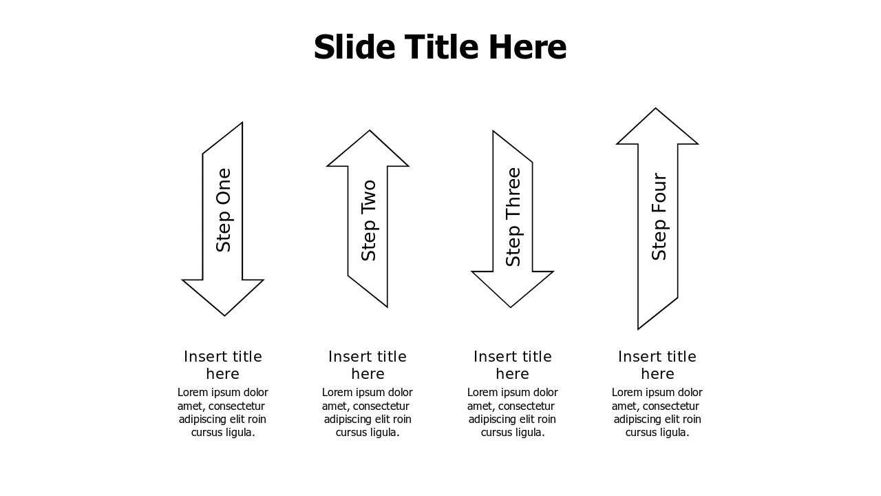 Four Step Process Arrow Doodle Flow | Arrows | PPT Design
