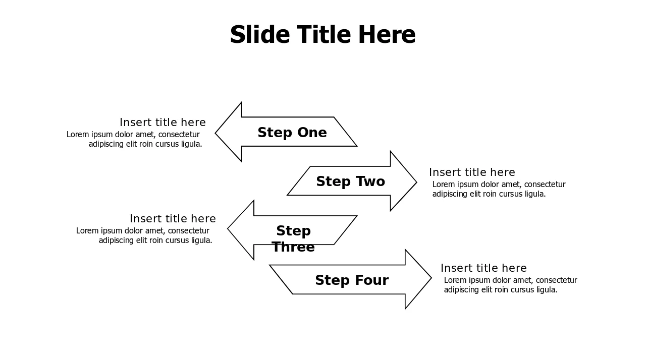 Four Step Opposing Arrows Process Flow | Arrows | PPT Design
