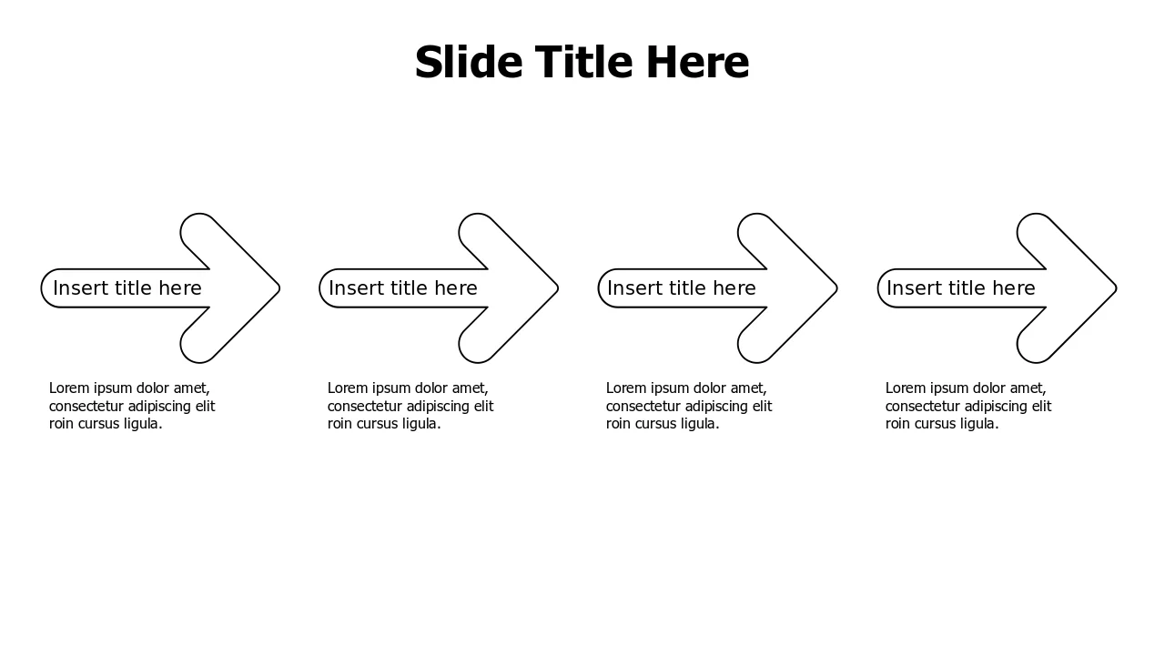 Four Step Process Arrow Chain Diagram — Alternâ€¦ | PPT Design
