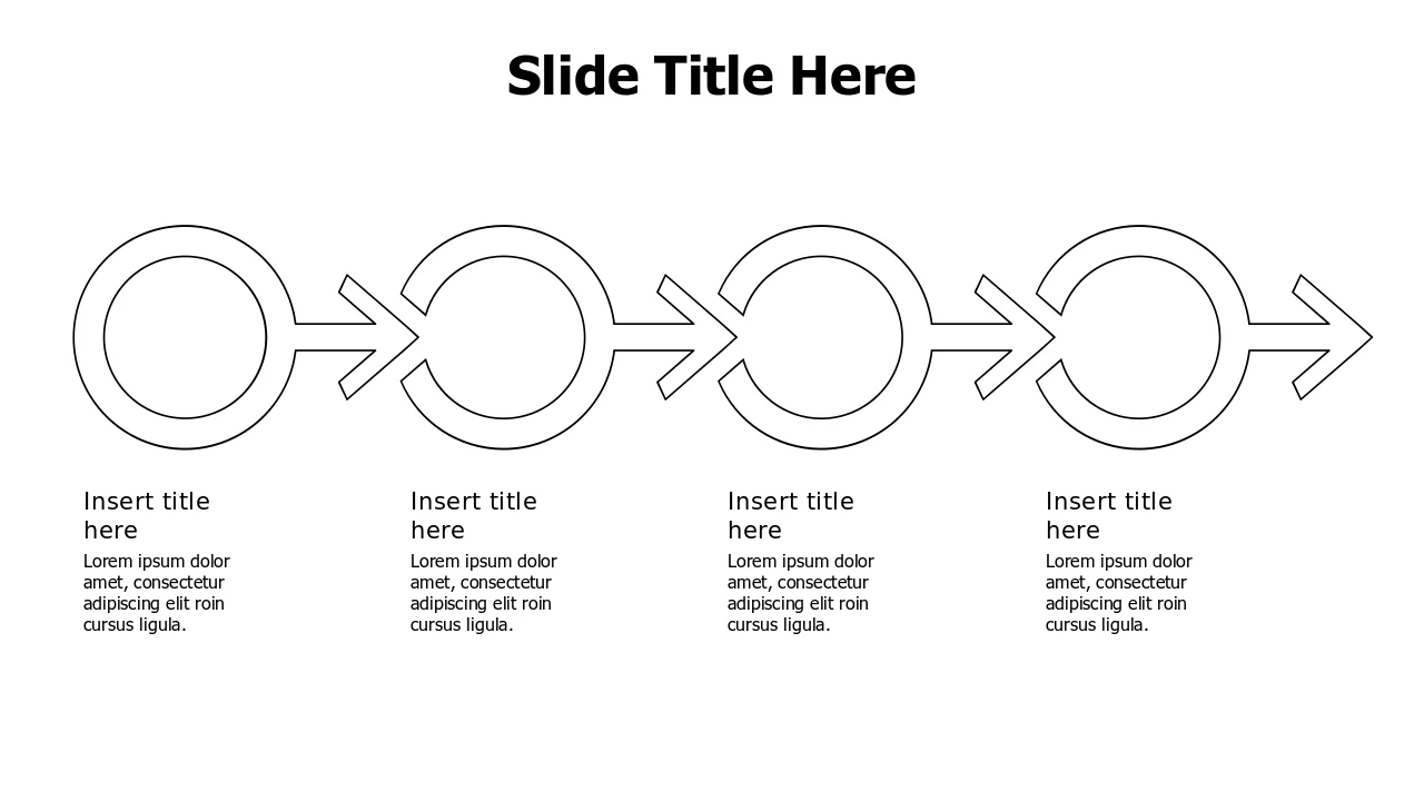 4-Step Process Flow Outline Diagram | Arrows | PPT Design