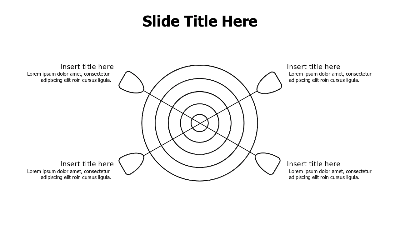 4 Point Target Target Bullseye Four Points Doodle Diagram | PPT Design