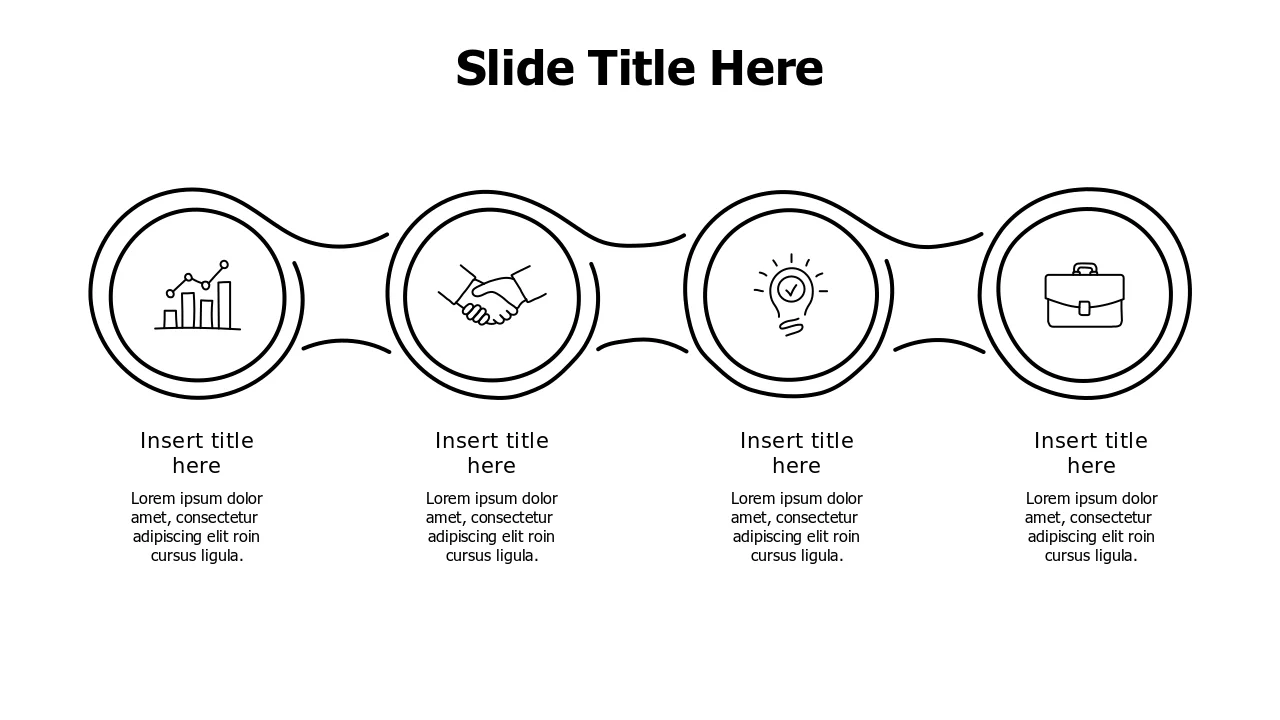 Four Step Process Chain Doodle Infographic — Aâ€¦ | PPT Design