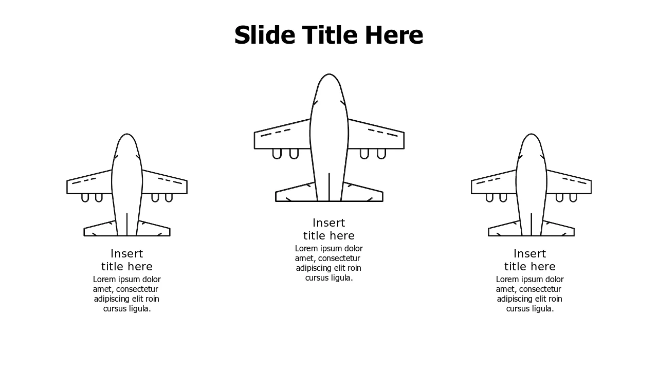 Triple Aircraft Launch Outline Infographic | PPT Design