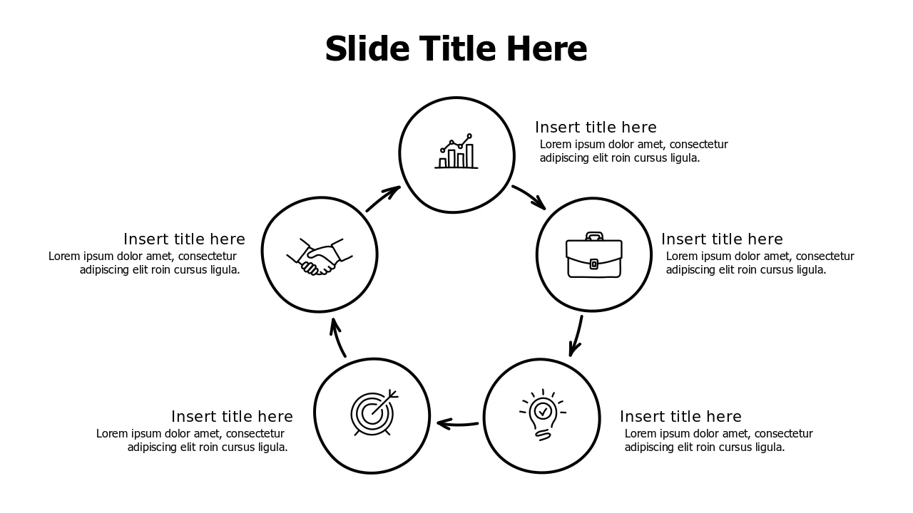 5-Step Business Process Circular Flow Diagram | PPT Design