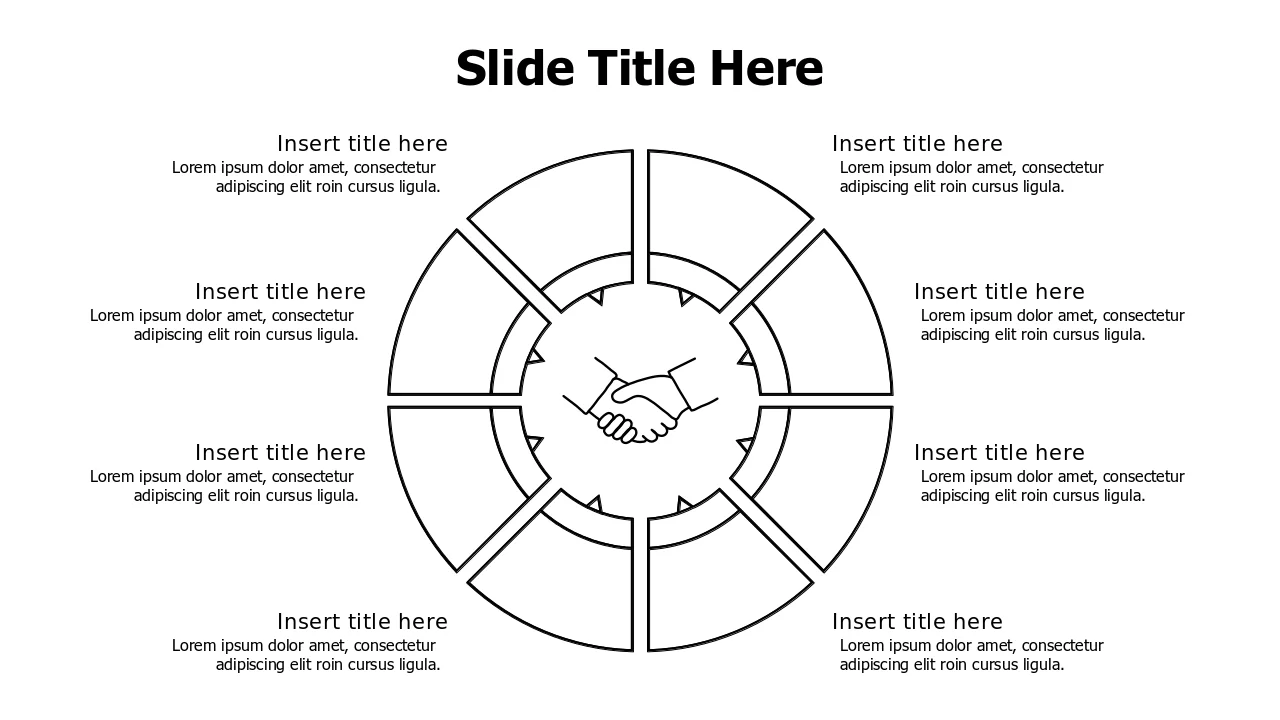 Partnership Handshake 8-Section Circular Diagrâ€¦ | PPT Design
