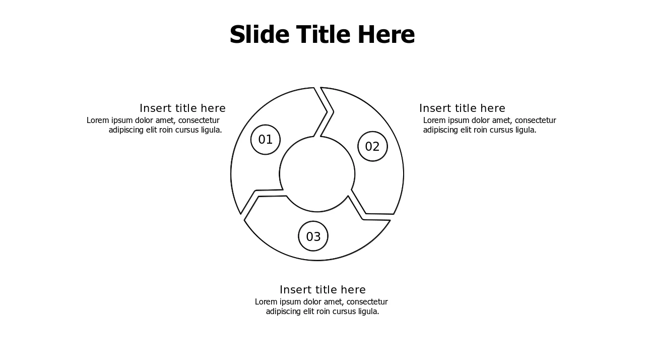 Three Step Circular Process Arrow Diagram | PPT Design