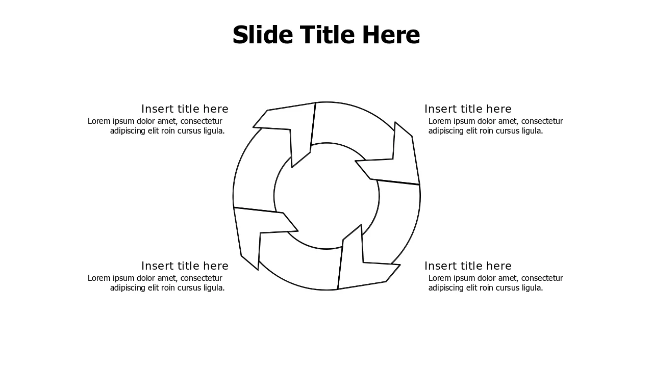 Four Section Circular Process Flow Chart | PPT Design