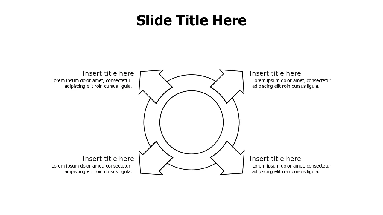 Four Point Circular Arrow Process Diagram | PPT Design