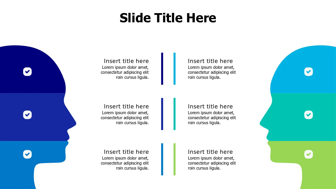 Six Point Dual Head Comparison Infographic