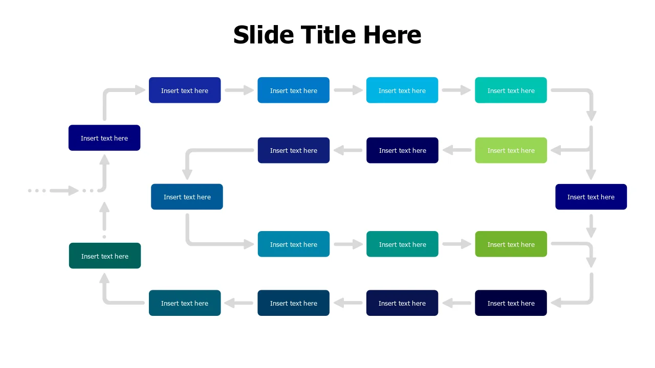 18-Step Continuous Process Flow Diagram | PPT Design
