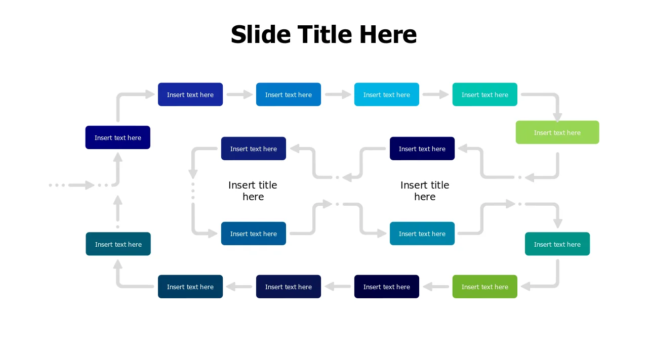 16-Stage Continuous Process Flow Diagram | PPT Design