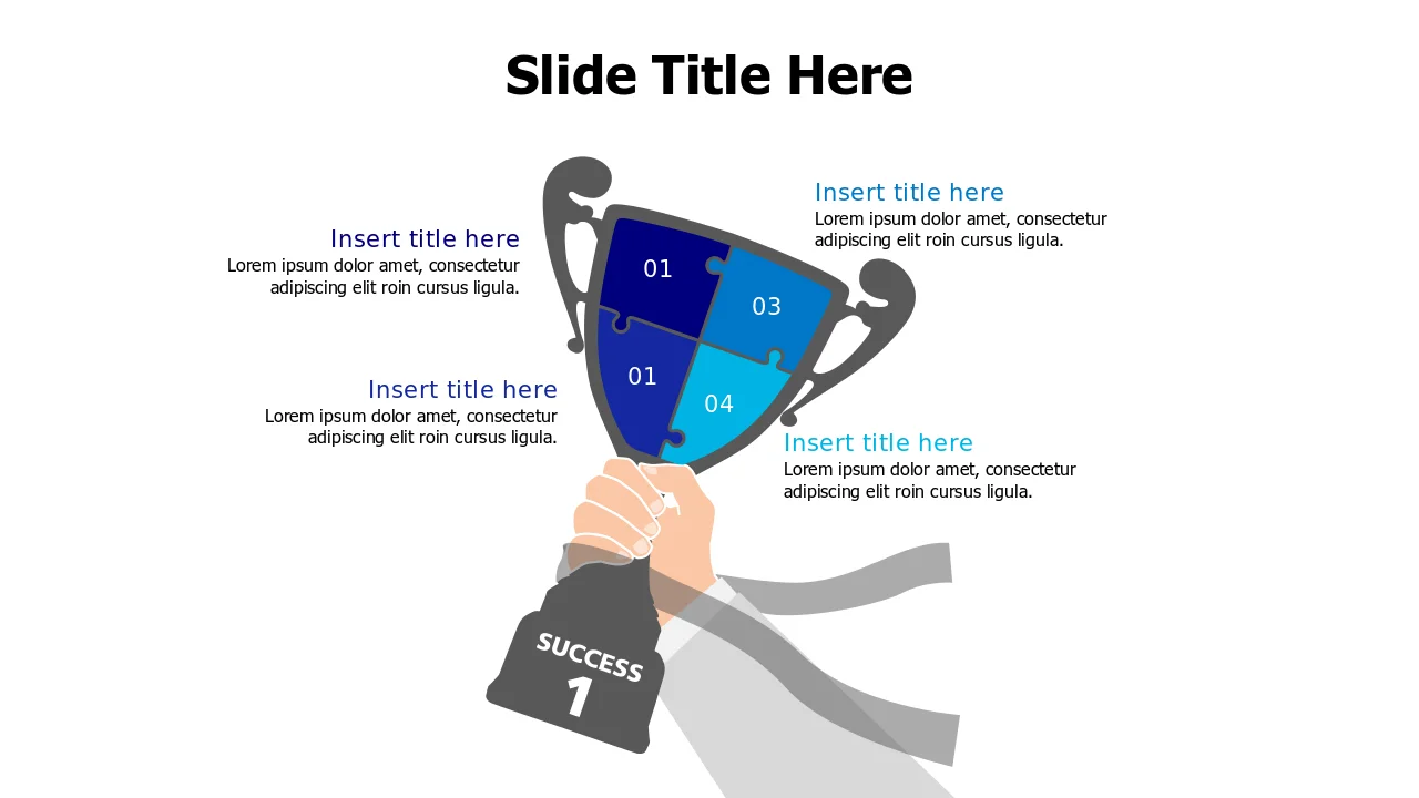 Success Trophy Puzzle Achievement Template | PPT Design