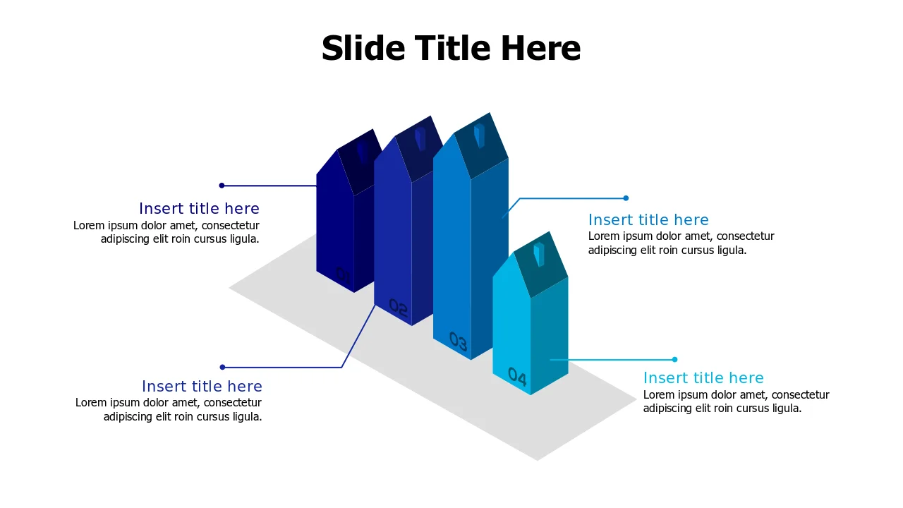 4-Step Property Development 3D Blocks Layout | PPT Design