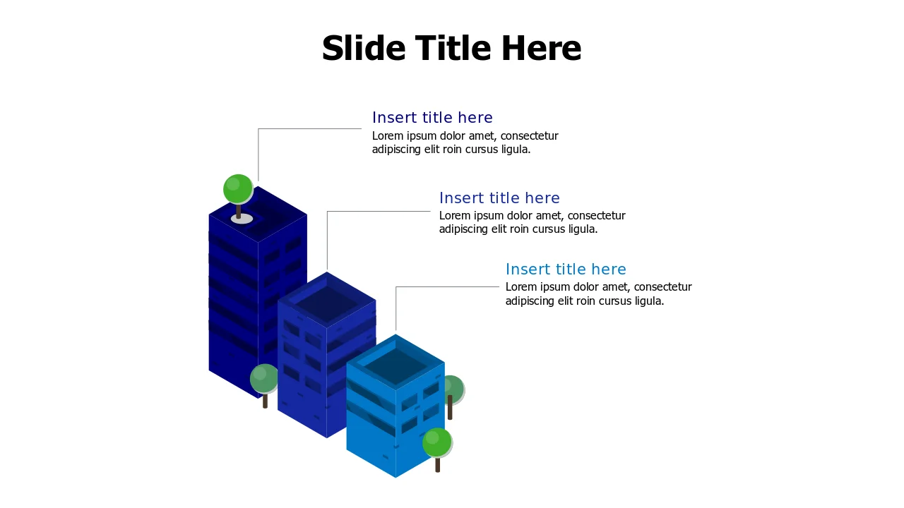 Three Tower Property Development 3D Infographic | PPT Design