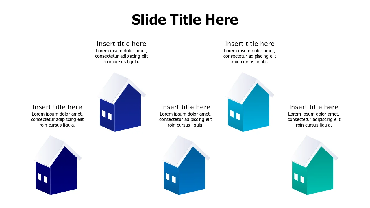 Five Property Showcase 3D Layout | 3D | PPT Design