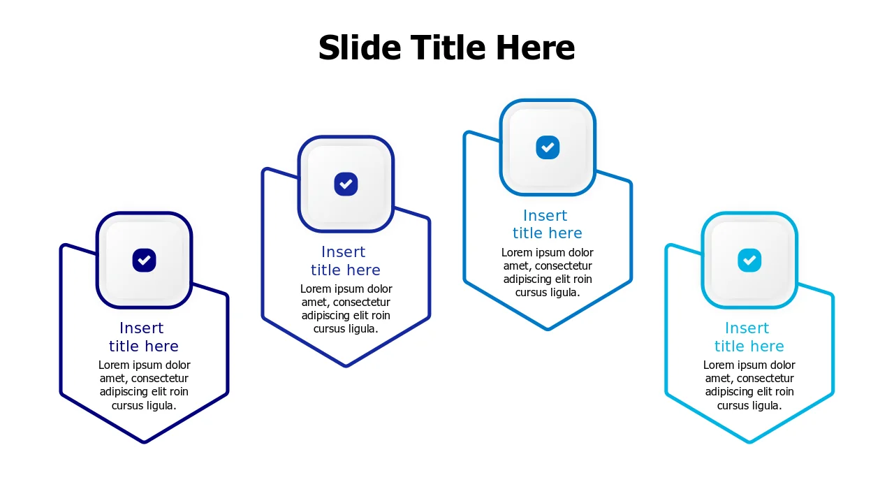 Four Shield Badge Process Infographic | PPT Design