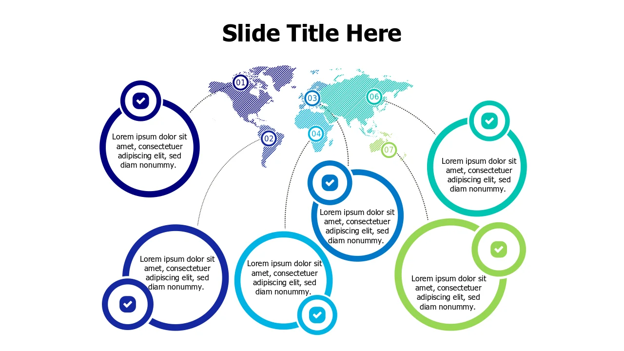 Global Business Strategy Six Circle Infographic | PPT Design