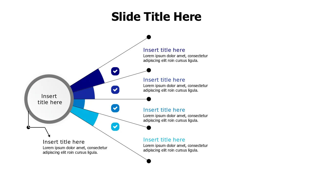 5-Branch Central Hub Process Diagram | PPT Design