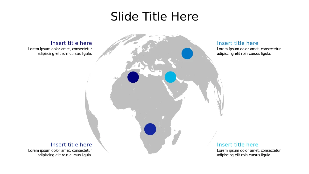Global Location Points World Map Template | PPT Design