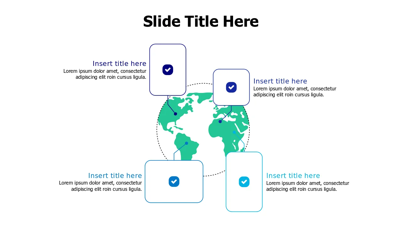 Global Business Strategy Four Point Infographic | PPT Design