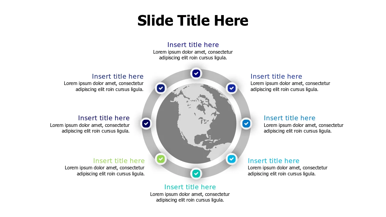 Global Strategy 8-Point Circular Infographic | PPT Design