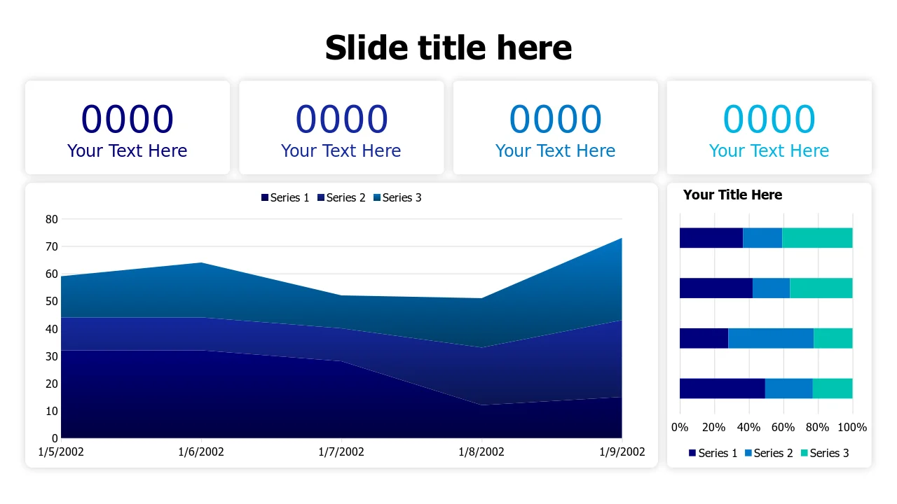 Multi-Series Area Chart Analytics Dashboard | PPT Design