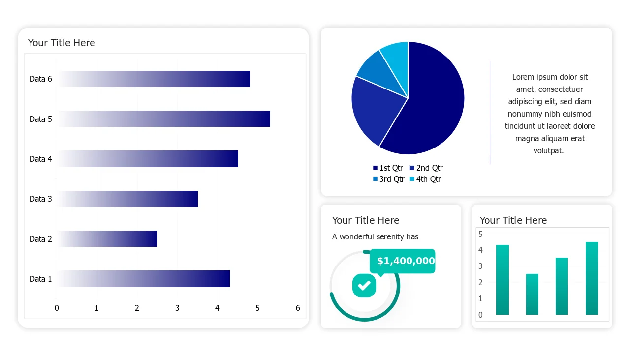 Multi Chart Analytics Dashboard Template | PPT Design