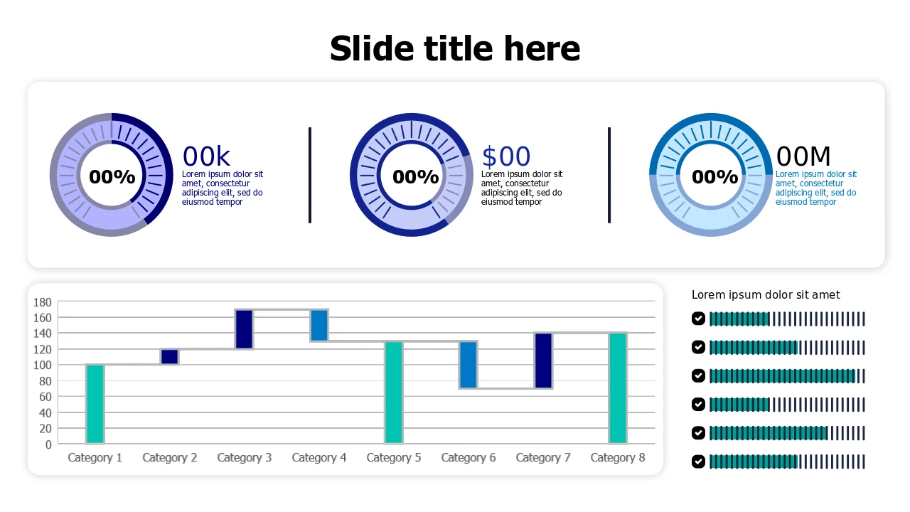 KPI Progress Ring Chart Analytics Dashboard | PPT Design