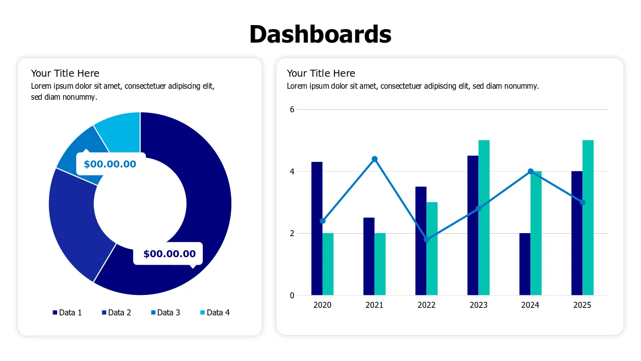 Dual Chart Analytics Dashboard Layout — Alternâ€¦ | PPT Design