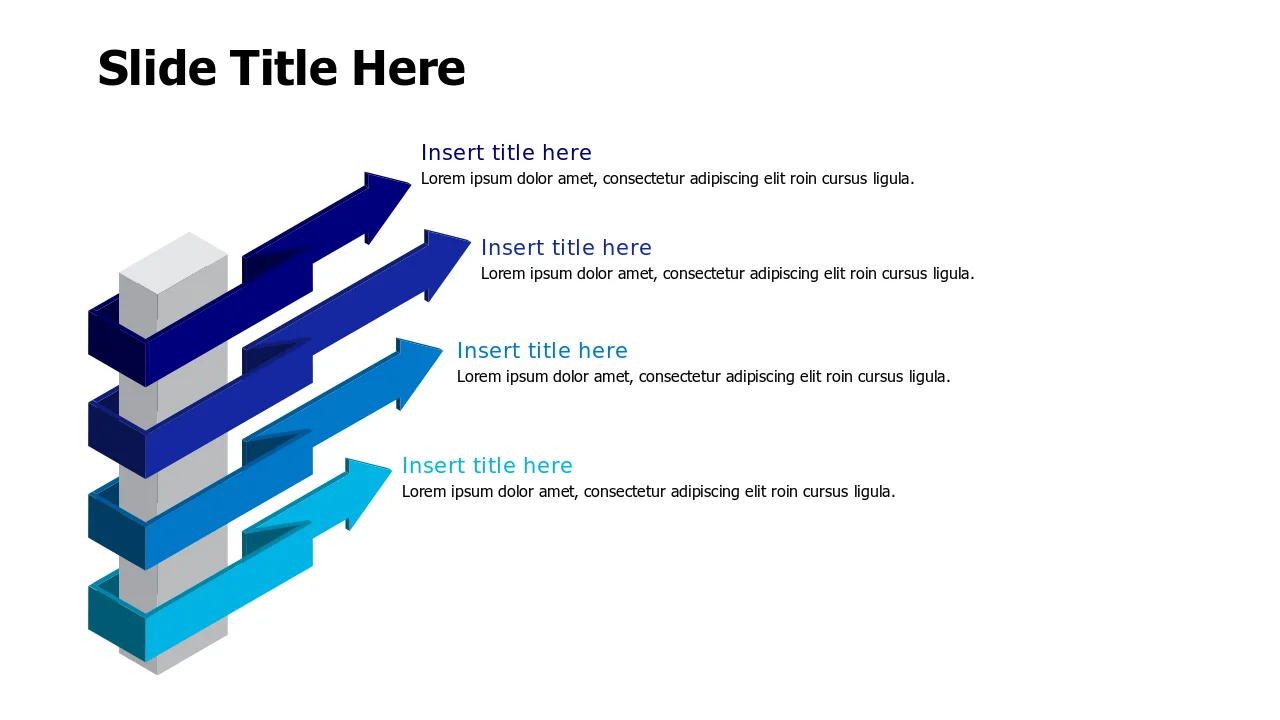 4-Step 3D Arrow Process Flow | 3D | PPT Design