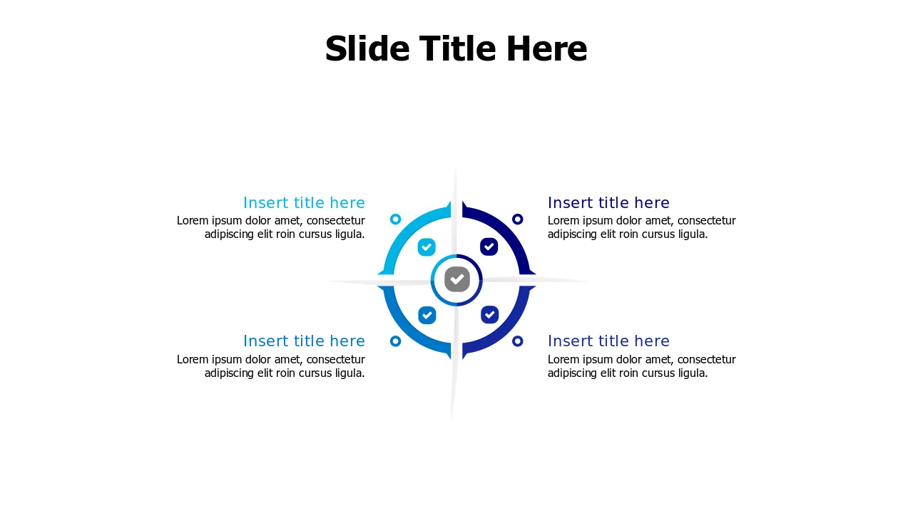 Four Section Circular Process Hub Diagram | PPT Design