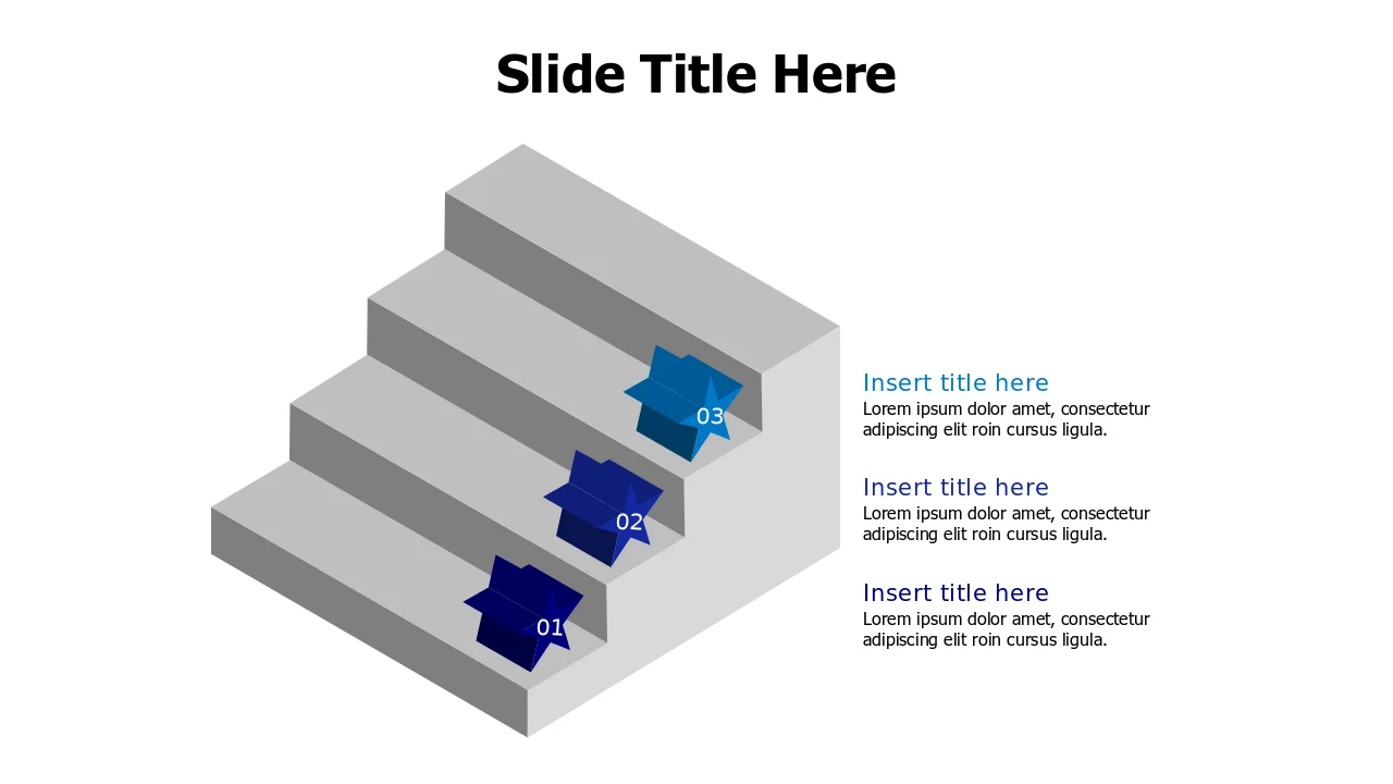 Three Level Achievement Ladder Stars | 3D | PPT Design