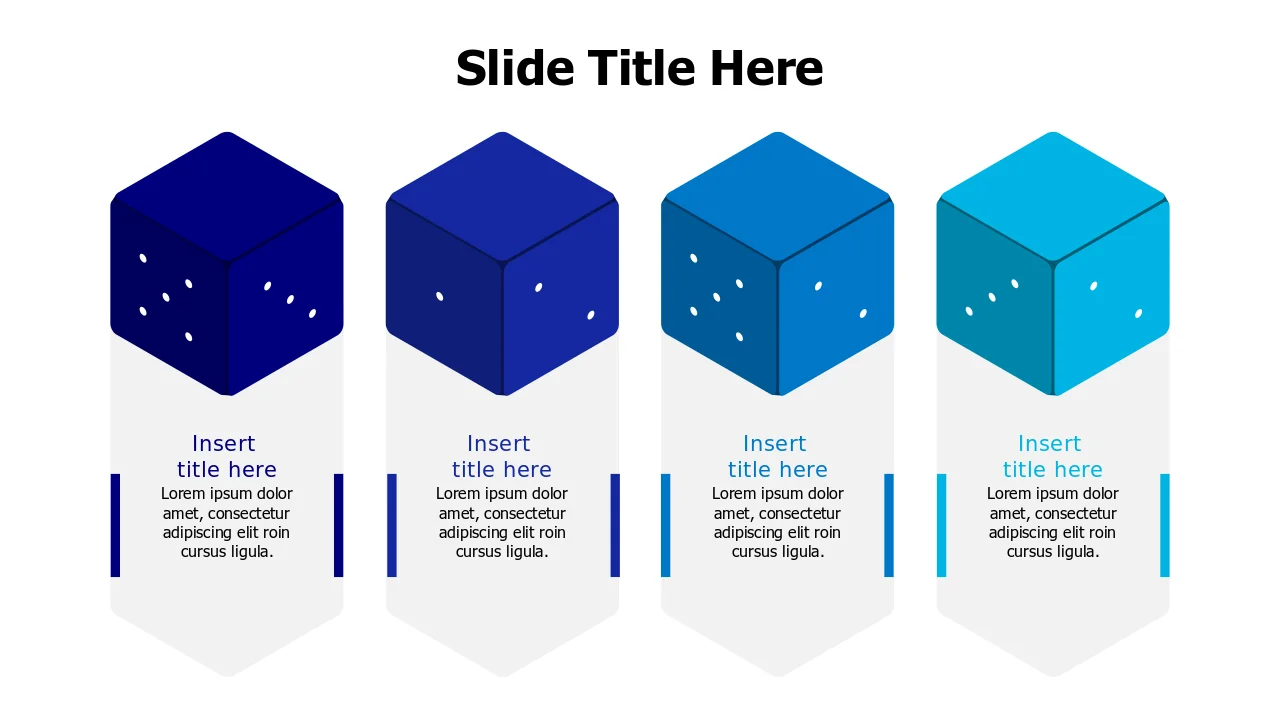 Four Stage 3D Cube Process Flow | 3D | PPT Design