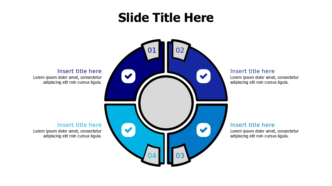 Four Step Circular Process Workflow Diagram | PPT Design