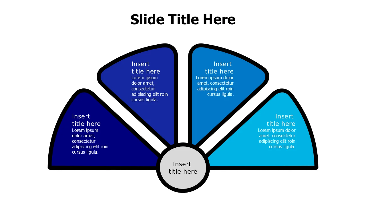 4-Section Semicircle Process Infographic | PPT Design