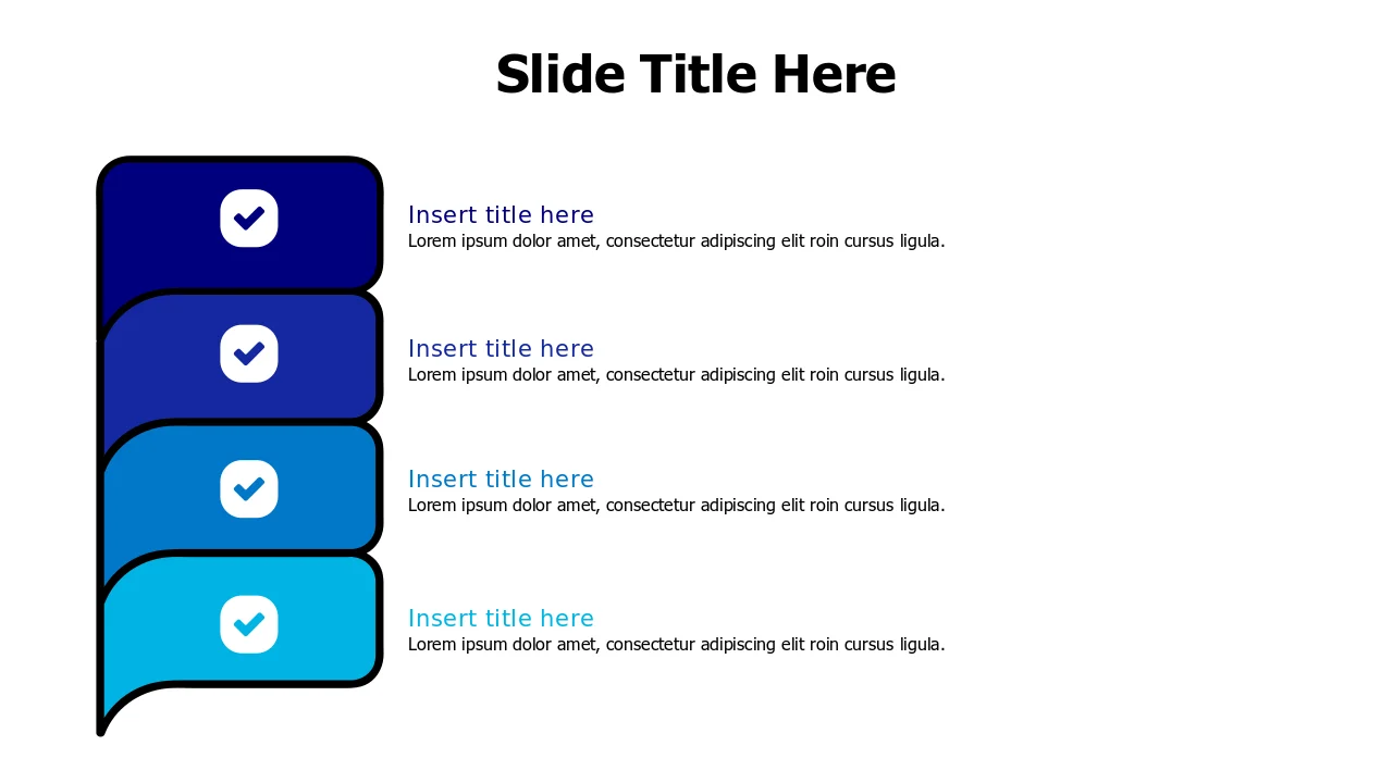 Four Step Checklist Block Layout | Agenda | PPT Design