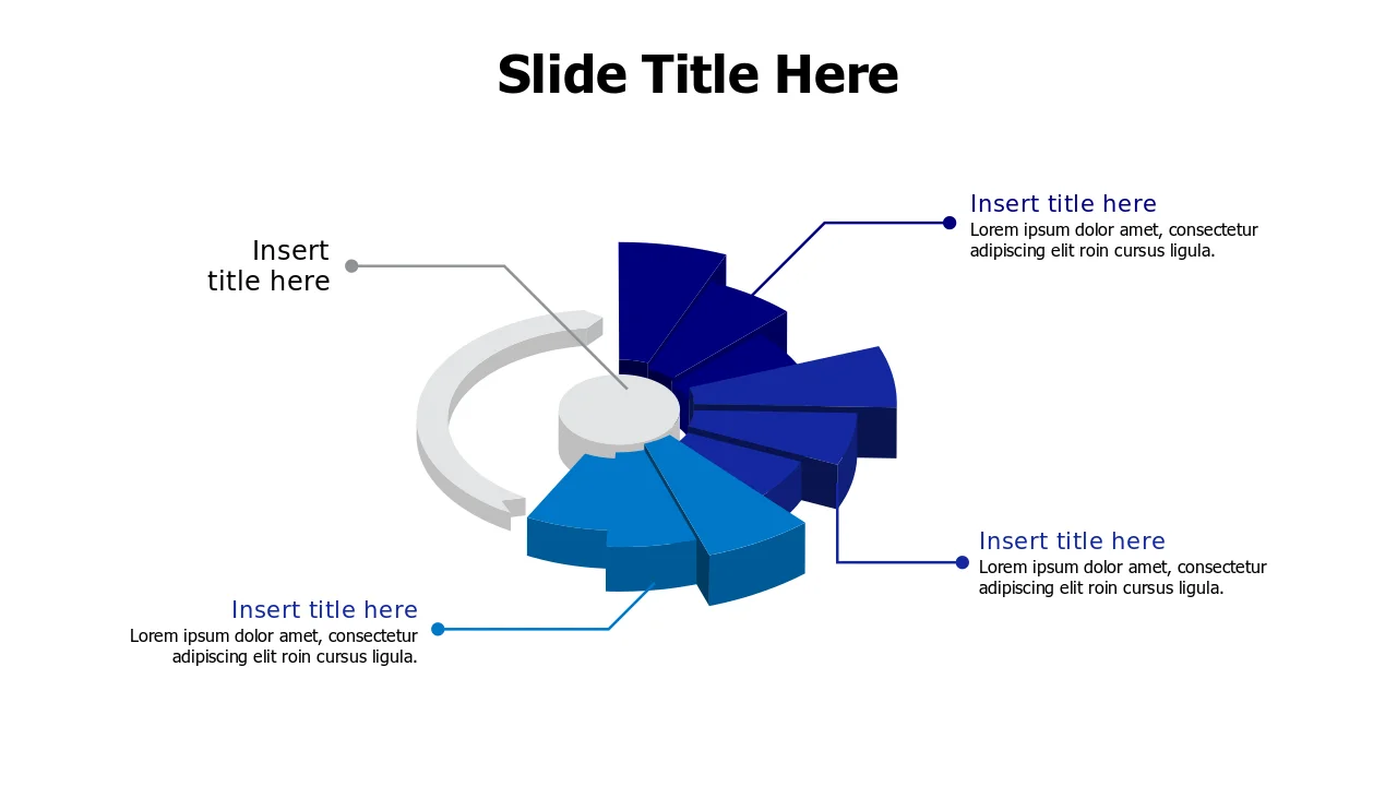 3-Branch Circular Process Flow Diagram | 3D | PPT Design
