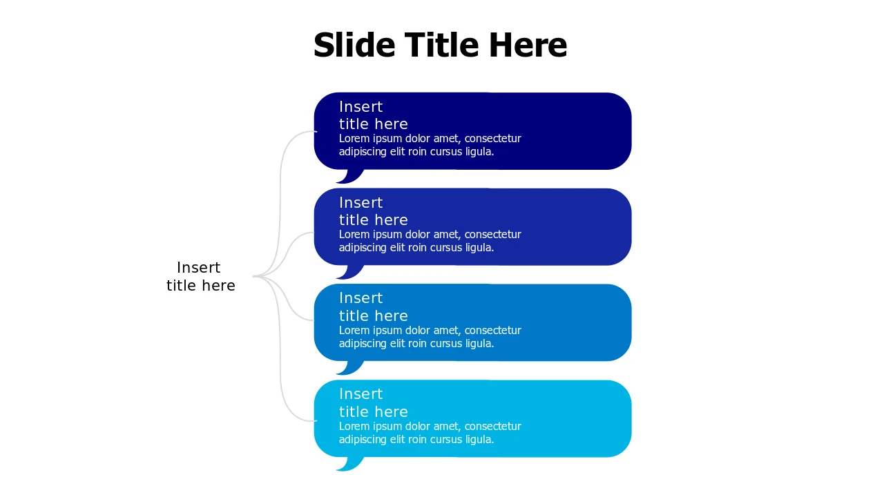 Four Step Speech Bubble Process Chart | PPT Design