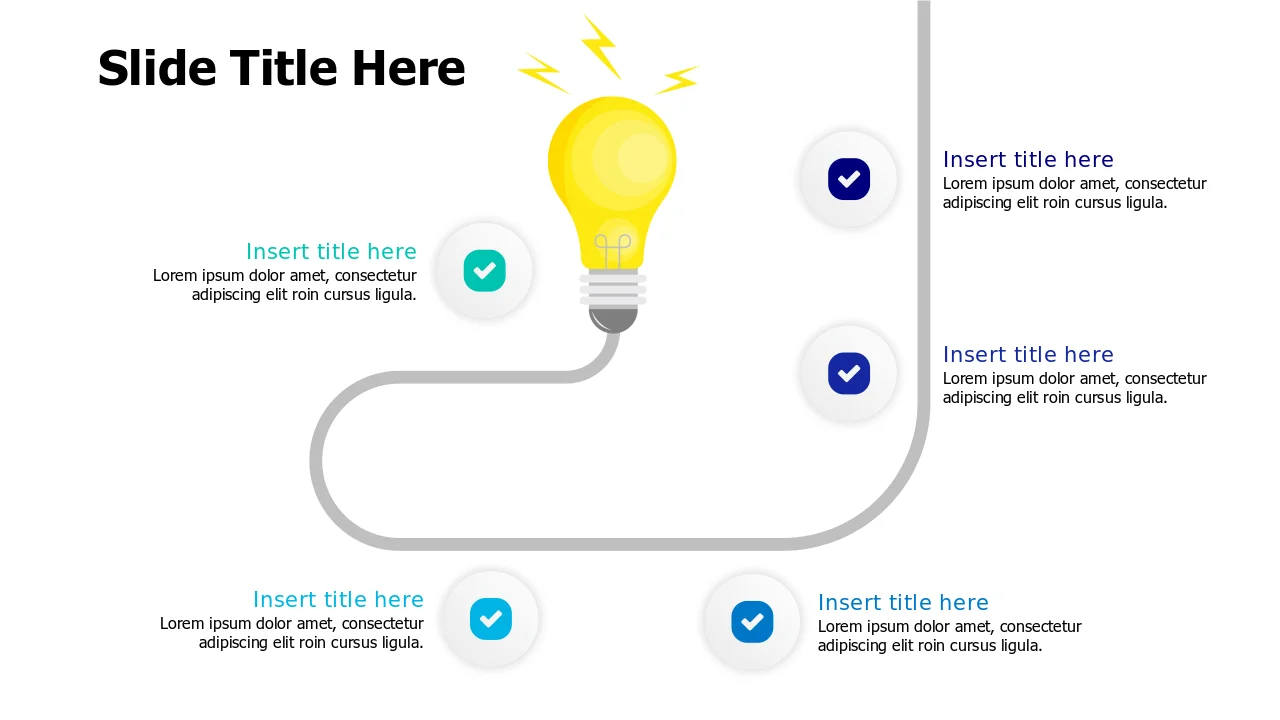 Lightbulb Wire Flow Process Infographic | Bulb | PPT Design