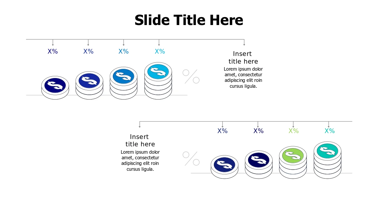 8-Stack Coin Growth Comparison Chart | PPT Design