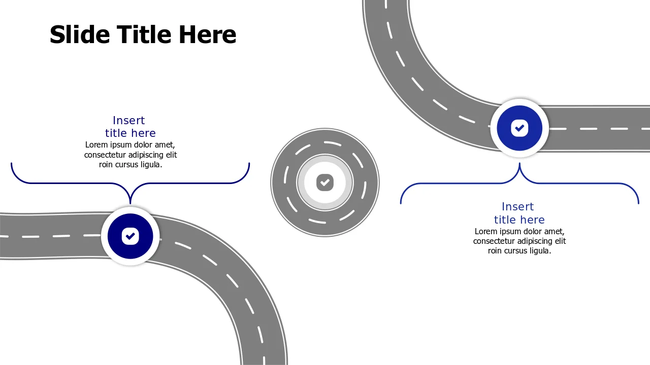 Two Path Decision Making Roadmap Template | PPT Design
